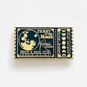 8/$40 Ticket To The Moon Phases Enamel Pin